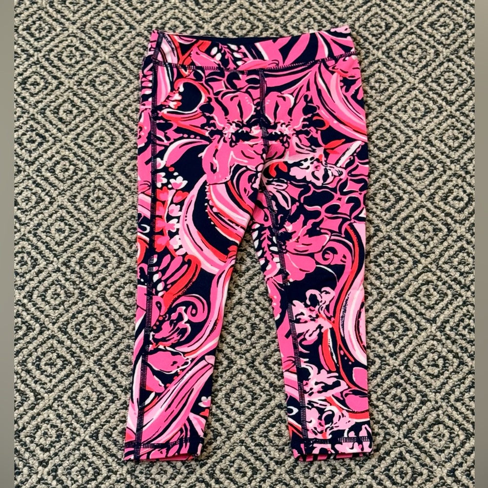 🎉 NWOT 🎉 Lilly Pulitzer Luxletic XS (2-3) Pink & Navy Swirl Print Leggings